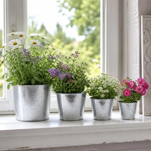 Juego de 5 macetas decorativas para jardín, ideales para plantas de interior y exterior, y exhibición de vegetación, procedentes de la India. - Product Image 3