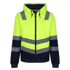 เสื้อฮู้ดซิปสะท้อนแสงแบบ Hi-Vis สำหรับงานก่อสร้างและงานกลางแจ้ง เสื้อกันหนาวแบบมีซิปที่มองเห็นได้ชัดเจน - Product Image 1