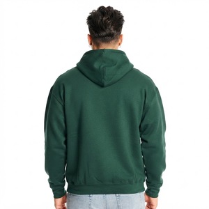 Sweat à capuche en molleton vert pour homme, coupe classique, poche kangourou, en coton, streetwear décontracté, vêtements d'automne - Product Image 2