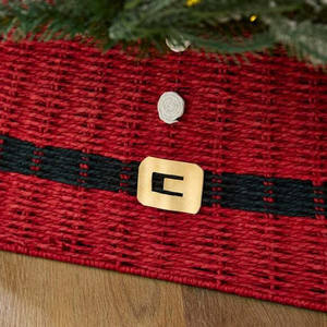 High Quality OEM ODM Factory Wholesale Seagrass Christmas Tree Skirt with Red Fabric Wicker Tree Base Made in Vietnam - Product Image 2