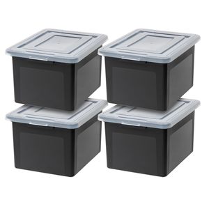 Plastic <b>File</b> <b>Box</b> Organizer for Letter/Legal Size BPA Free Durable <b>Storage</b> Tote Bin - Product Image 1