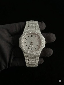 Montre mécanique de luxe pour homme, style Hip Hop, incrustée de diamants Moissanite, avec date, bijoux de poignet - Product Image 3