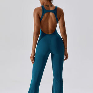 Mono de yoga de nailon suave para mujer, diseño sin espalda, sin mangas, ajuste adelgazante, venta al por mayor - Product Image 6