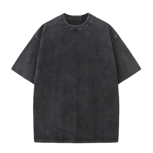 Meilleure Vente T-shirt Vintage Homme Délavé à l'Acide Personnalisable 100% Coton Manches Courtes Coupe Oversize Uni Col Rond Écologique Séchage Rapide - Product Image 5