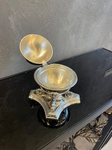 Handmade <b>Polished</b> Metal Bowl Set With <b>Black</b> Caviar Serving Design For Wedding Luxury Dining Table Decor By UO INDIA - Product Image 2