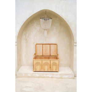 Banc de rangement élégant en rotin tressé à la main pour enfants, motif arc-en-ciel, en osier naturel, multifonctionnel, pour jouets, fabrication OEM/ODM au Vietnam, vente en gros - Product Image 2