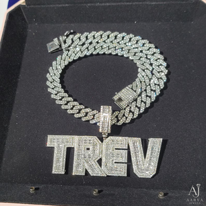 Colgante de Moissanita Personalizado con Letra, Plata 925, Microincrustaciones, Inicial de Nombre, Amuleto Hip Hop, Joyería Chapada en Oro para Fiestas - Product Image 1