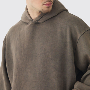 <b>Men's</b> High Quality Heavyweight Cotton Streetwear Fleece Hoodies Custom 400-500 Gsm All Colors Oversized Hoodies - Product Image 2