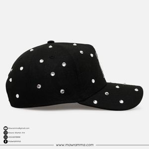 Casquette de baseball unisexe personnalisée avec logo, motif léopard, strass, respirante, imperméable, en coton, boucle réglable, style vintage, OEM - Product Image 3