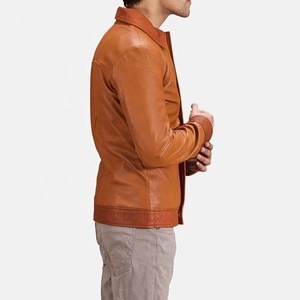Chaqueta de Cuero Genuino para Hombre, Estilo Clásico de Motero con Cierre de Cremallera para Uso Casual y al Aire Libre - Product Image 2