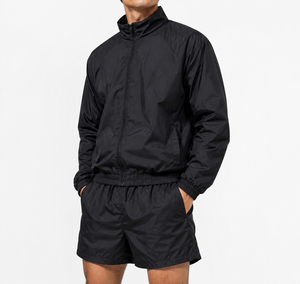 Custom Men's Lightweight Nylon Windbreaker 2-Piece Zip-Up <b>Track</b> <b>Jacket</b> Shorts Set Quick Dry High Quality Summer Streetwear - Product Image 5