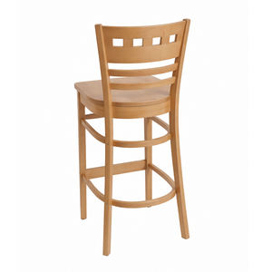 Tabouret de bar réglable en bois massif durable, style Mid-Century Modern, avec dossier classique, écologique, pour usage commercial, salle à manger, cuisine, café - Product Image 3