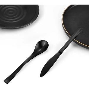 Ensemble de couverts classiques 3 pièces (cuillère, fourchette, couteau) noirs pour restaurants, hôtels, accessoires de table, ensembles de couverts - Product Image 3