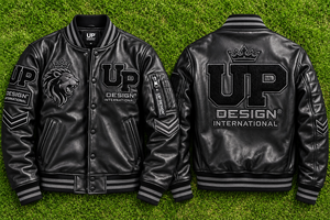 Veste de baseball en cuir noir personnalisée avec broderie de logo 3D, veste bomber streetwear de luxe, fabricant OEM - Product Image 6