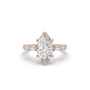 Anillo de Boda con Diamante Cultivado en Laboratorio de Corte Marquesa de 3.07 Quilates, Ligero, Oro Sólido de 14K/10K, Anillo de Novia Solitario Brillante - Product Image 6