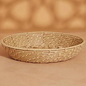 Plateau rond en rotin fait main, prix de gros direct fabricant, pour l'organisation du comptoir de cuisine - Product Image 2