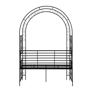 Panca da Giardino in Ferro Nero con Tetto ad Arco a Doppio Strato - Categoria Prodotti: Panche da Patio - Product Image 2