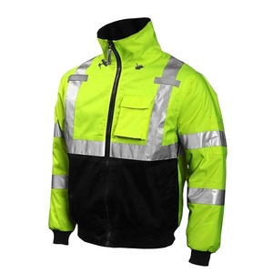 Custom Logo <b>Orange</b> Mens <b>Bomber</b> Safety <b>Jacket</b> Coat Reflective Waterproof Construction <b>Hi</b> <b>Vis</b> Winter Workwear <b>Jackets</b> - Product Image 1