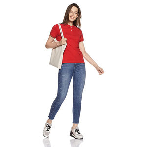 Camisas Polo Rojas para Mujer, con Botones, Estilo Urbano, para Verano, con Logotipo Personalizado, Ropa Casual Femenina, Hecha en Pakistán - Product Image 3