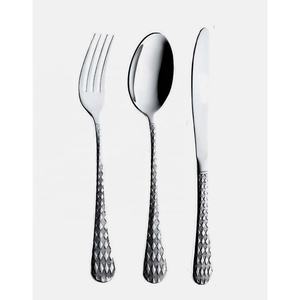 Juego de cubiertos con mango de diseño único decorativo pulido plateado Juego de cubiertos de acero inoxidable - Product Image 3