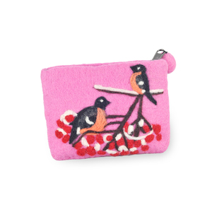 Bolso de fieltro de lana con diseño de pájaro cantando - Product Image 1