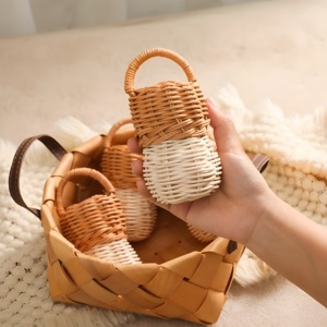Adorable juego de sonajeros de ratán con forma de bellota, juguete ecológico para bebés, sonajeros tejidos de bajo costo, juguetes para la dentición de niños - Product Image 5