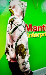 Chaqueta de Forro Polar con Capucha y Estampado Floral Rosa para Mujer, Cierre Frontal con Cremallera, Manga Larga, Largo Regular, Ropa de Otoño, Impermeable y Transpirable - Product Image 2
