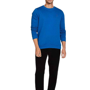 Pull en tricot à col rond uni pour homme, coupe classique, décontracté, à porter en automne, bleu - Product Image 5
