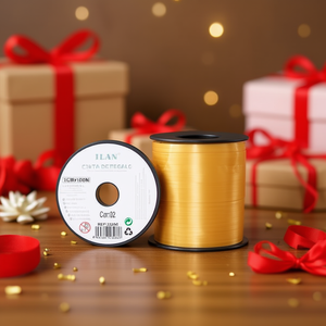 Nastro Regalo 1Cm X 100M Colore Oro Per Decorazioni e Confezioni - Product Image 3