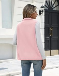 OEM High Quality <b>Women's</b> Soft <b>Pink</b> Fleece Vest Classic Fit Zip Front Sleeveless Warm Winter <b>Waistcoat</b> Wholesale Manufacturer - Product Image 3