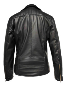 Men's Classic <b>Biker</b> Leather Winter Zip-up Canvas <b>Jacket</b> Patchwork Pattern O-Neck Casual Style OEM Service Available Waterproof - Product Image 2