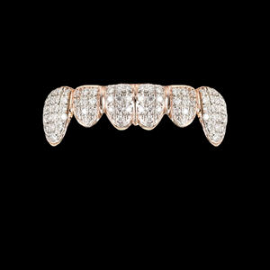 Grillz dentaire en argent massif personnalisé, micro-pavé de moissanite, style diamant, ensemble de grillz entièrement serti, vente en gros d'usine - Product Image 1