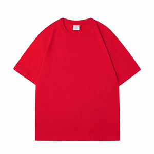 INDEX Men's Blue Short Sleeve T-Shirt O-Neck Oversized Casual Knitted Cotton Solid Color Plain Dyed Style - Product Image 3