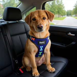 Cinturón de Seguridad para Mascotas Yommy de 70 cm con Estampado de Huesos para Perros, para Uso en Automóviles - Product Image 3