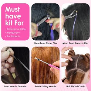 Kit de Herramientas Profesionales de Alta Calidad para Extensiones de Cabello al por Mayor: Alicates de Micro Anillos, Aguja de Gancho, Tijeras de Acero Inoxidable de Grado Quirúrgico - Product Image 4