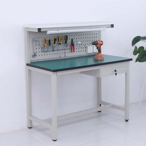 Banc de travail antistatique en alliage pour salle blanche, personnalisé avec prise, pour ligne de production en usine - Product Image 1