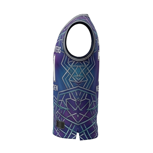 Custom <b>Mens</b> Basketball Sublimated Birdseye <b>Mesh</b> Team Tank <b>Top</b> Front Logo Breathable Quick Dry Jersey 100% Polyester V-neck - Product Image 2