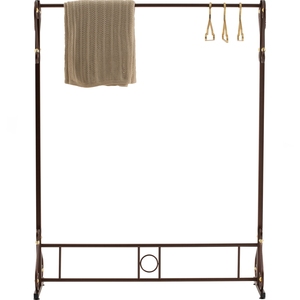 Perchero Metálico Marrón Antiguo, Soporte Independiente para Ropa con Barra para Colgar y Ganchos de Esquina para Dormitorio - Product Image 4