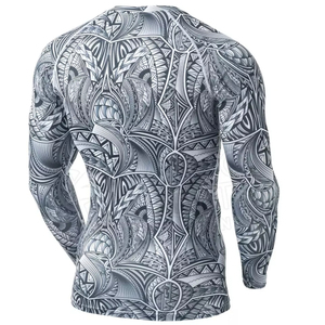 เสื้อแรชการ์ดแขนยาวแบบกำหนดเอง ผลิตจากโพลีเอสเตอร์ไนลอนรักษ์โลก พิมพ์ลายตามสั่ง บริการ OEM ดีไซน์โดดเด่น คุณภาพสูง เสื้อแรชการ์ดสำหรับทุกเพศ - Product Image 2