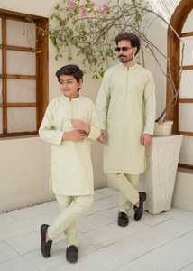 Ensemble de salwar kameez de luxe pour hommes, vêtements indiens et pakistanais, tenue traditionnelle classique en coton pour l'Aïd - Product Image 2
