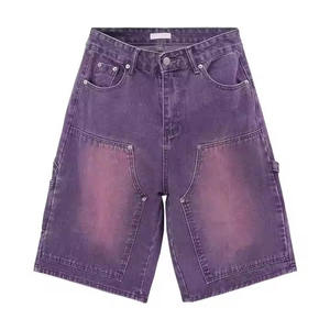 Pantalones Cortos de Mezclilla para Hombre, Estilo Vintage, Lavados, Casuales, Holgados, con Bordado Personalizado, Estampado, Estilo Baggy - Product Image 6