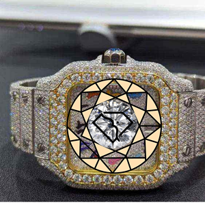 Reloj de Cuarzo RAMDUT IMPEX Edición Limitada Elegante para Mujer con Diamantes de Laboratorio, Correa de Acero Inoxidable, Cierre de Joyería, Resistente al Agua, Números Romanos - Product Image 1