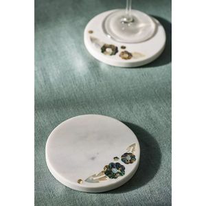 Sous-verres en marbre durables et écologiques, ensemble de sous-verres en pierre naturelle lavables pour un usage quotidien - Product Image 6