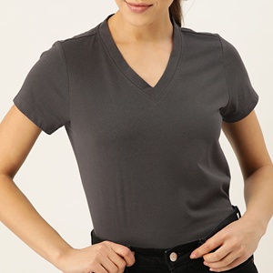 T-shirt Femme Col V Manches Longues Qualité Supérieure Coupe Classique Respirant Style Urbain Moderne Finitions en Dentelle Sérigraphie Douce - Product Image 2