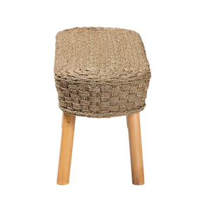 Handwoven <b>Rustic</b> Bohemian Natural Seagrass and Acacia Wood Accent Bench <b>Dining</b> Bench for <b>Dining</b> Room from Vietnm - Product Image 2