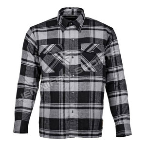 เสื้อเชิ้ตผ้าฟลานเนลสำหรับผู้ชาย ผ้าฝ้าย 100% ย้อมเส้นด้ายสำหรับฤดูหนาว สไตล์ลำลองสำหรับขี่มอเตอร์ไซค์  บุซับใน CE พร้อมใยอะรามิด ป้องกันรอยยับและระบายอากาศได้ดี - Product Image 1