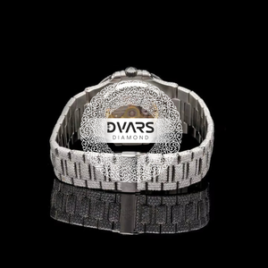 Montre-bracelet de luxe en cristal de saphir raffiné, acier inoxydable, automatique, étanche, diamant Moissanite couleur D VVS1, Excellence - Product Image 4