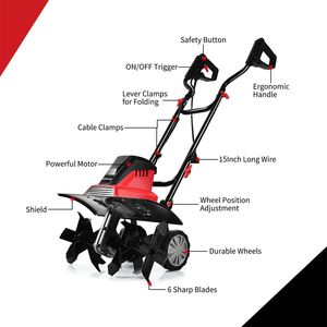 Motozappa e Coltivatore Elettrico da 17 Pollici con Struttura di Controllo - Product Image 4
