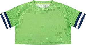 Women's Custom Breathable Plus Size Short Sleeve Printed American Football Jersey Mesh Crop <b>Top</b> - Product Image 2