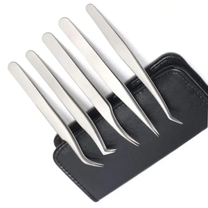 Stainless Steel Precision Eyelash Tweezers Set1Pcs Curved Sharp Tip Beauty Tools for Eyelash Extensions - Product Image 3